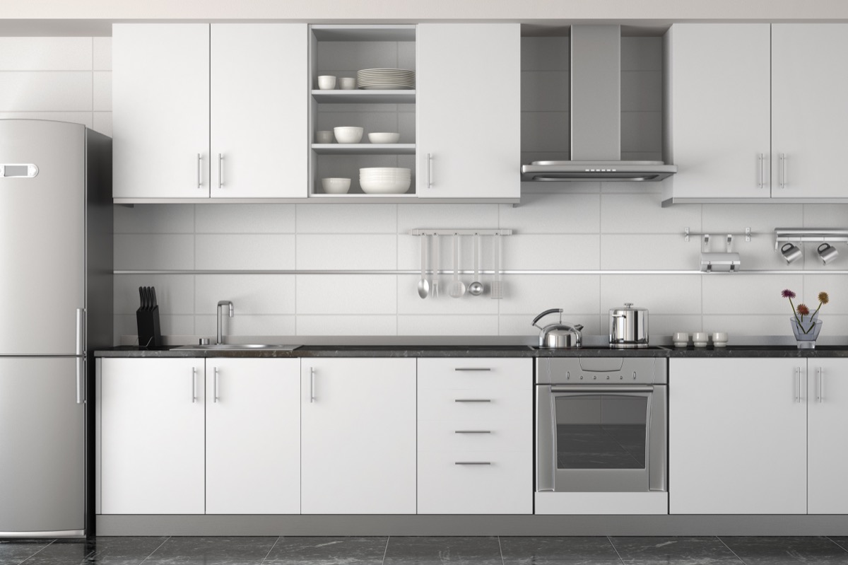 open kitchen cabinet door concept