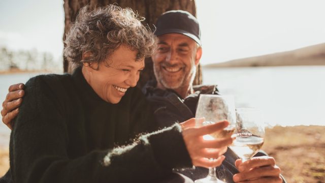 couple having a picnic with wine, better husband