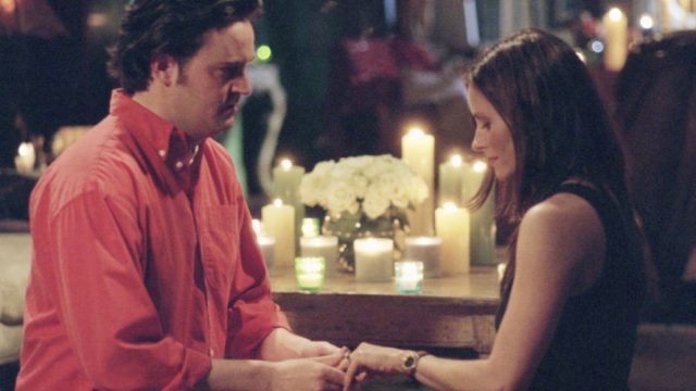 chandler and monica getting engaged on friends