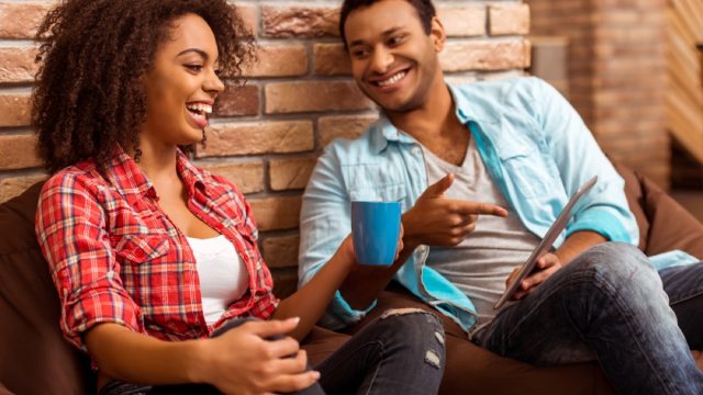 Happy Couple Laughing Healthy Man