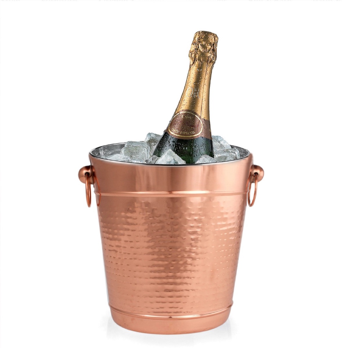 hammered copper champagne bucket, summer party essentials