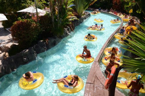 lazy river with inflatable tube