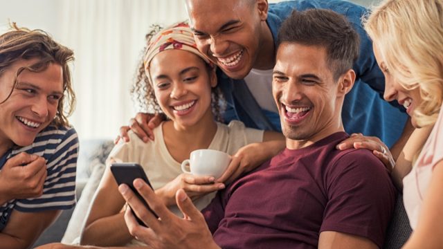 people laughing at phone, funny laffy taffy jokes