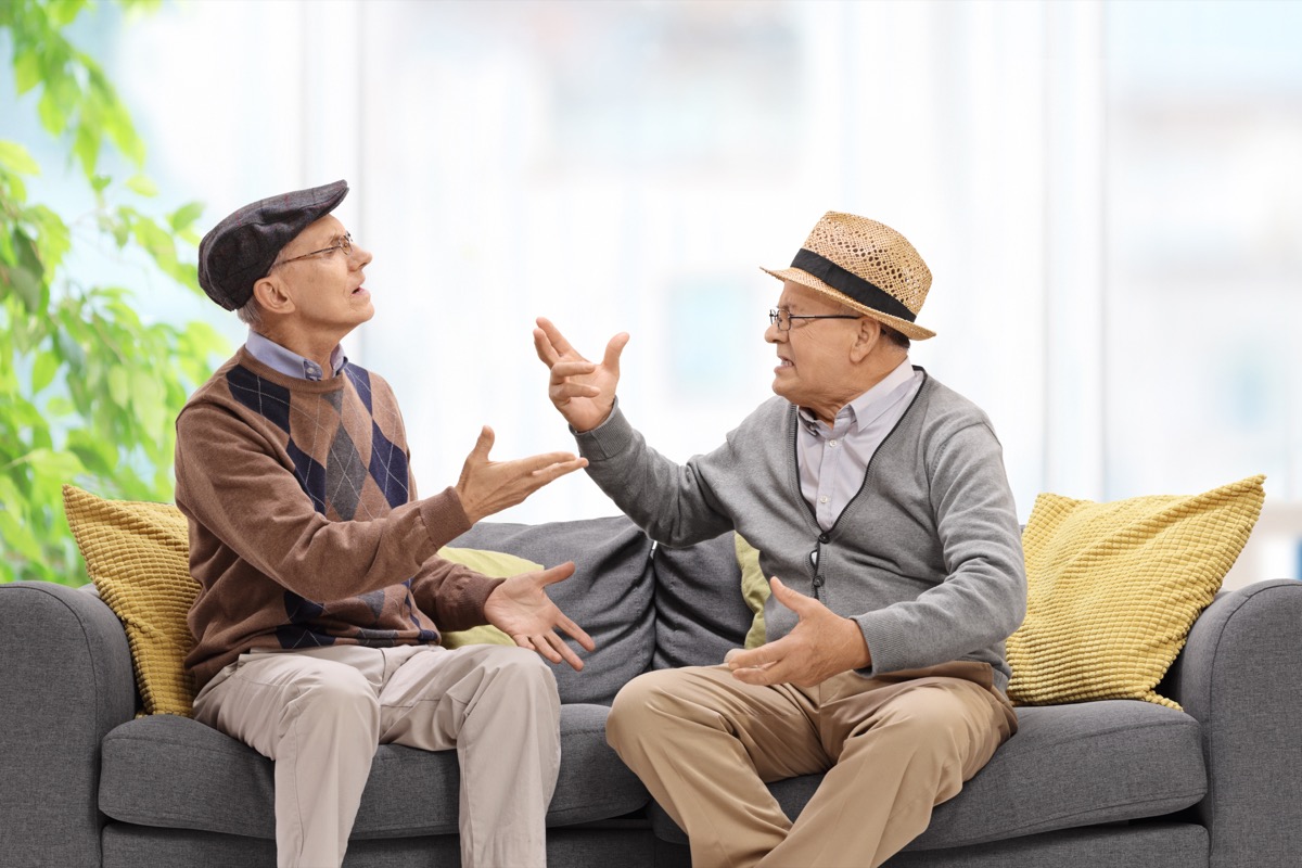 two men trash talking each other, new words coined