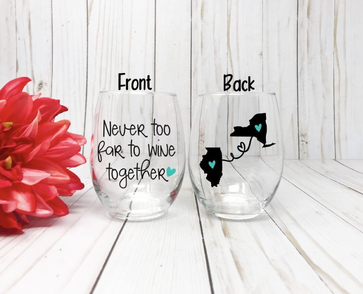 best friend wine glasses, best friend gifts