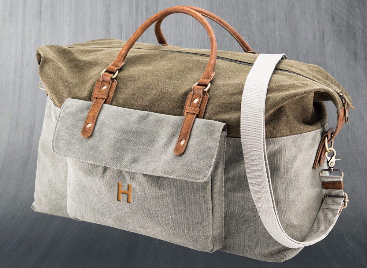 monogrammed canvas bag, best friend gifts