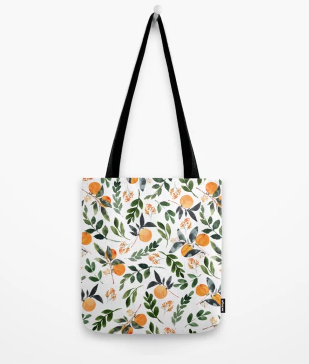 orange print tote bag, best gifts for girlfriend