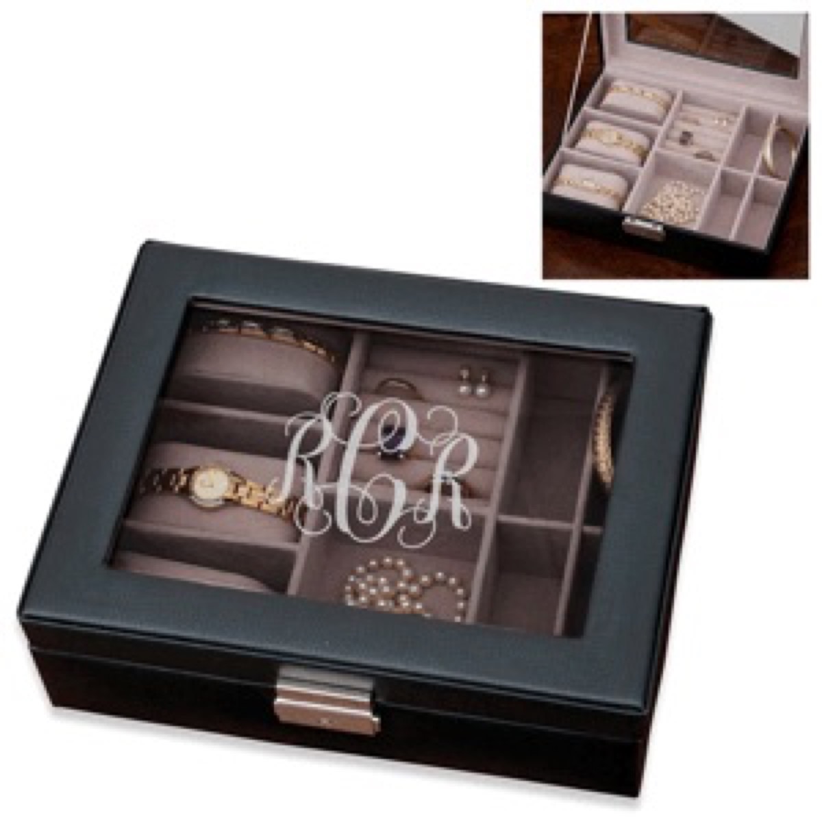 monogrammed jewelry box, best friend gifts