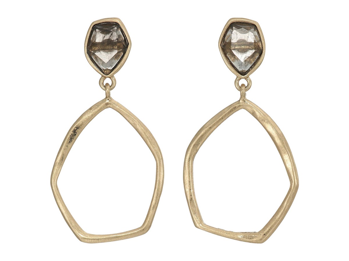earrings with stone and gold hoops, best gifts for girlfriend