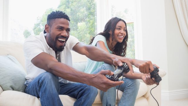 couple playing video games