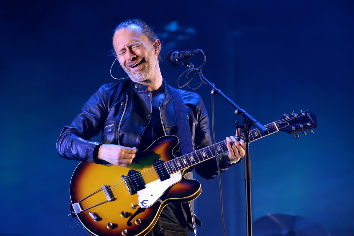 Thom Yorke and Radiohead performing