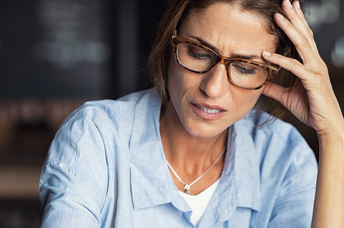 woman with a headache