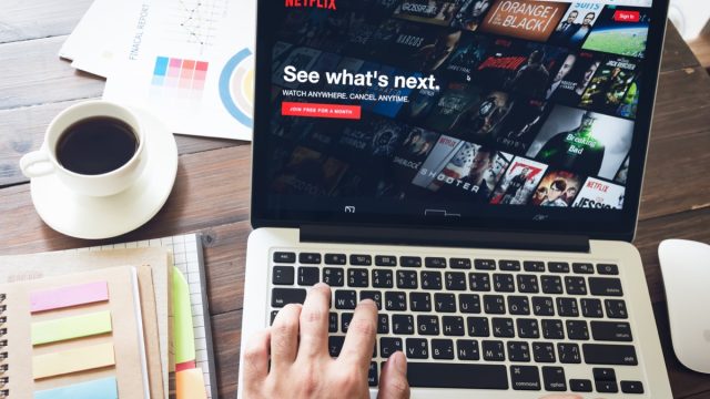 netflix open on laptop