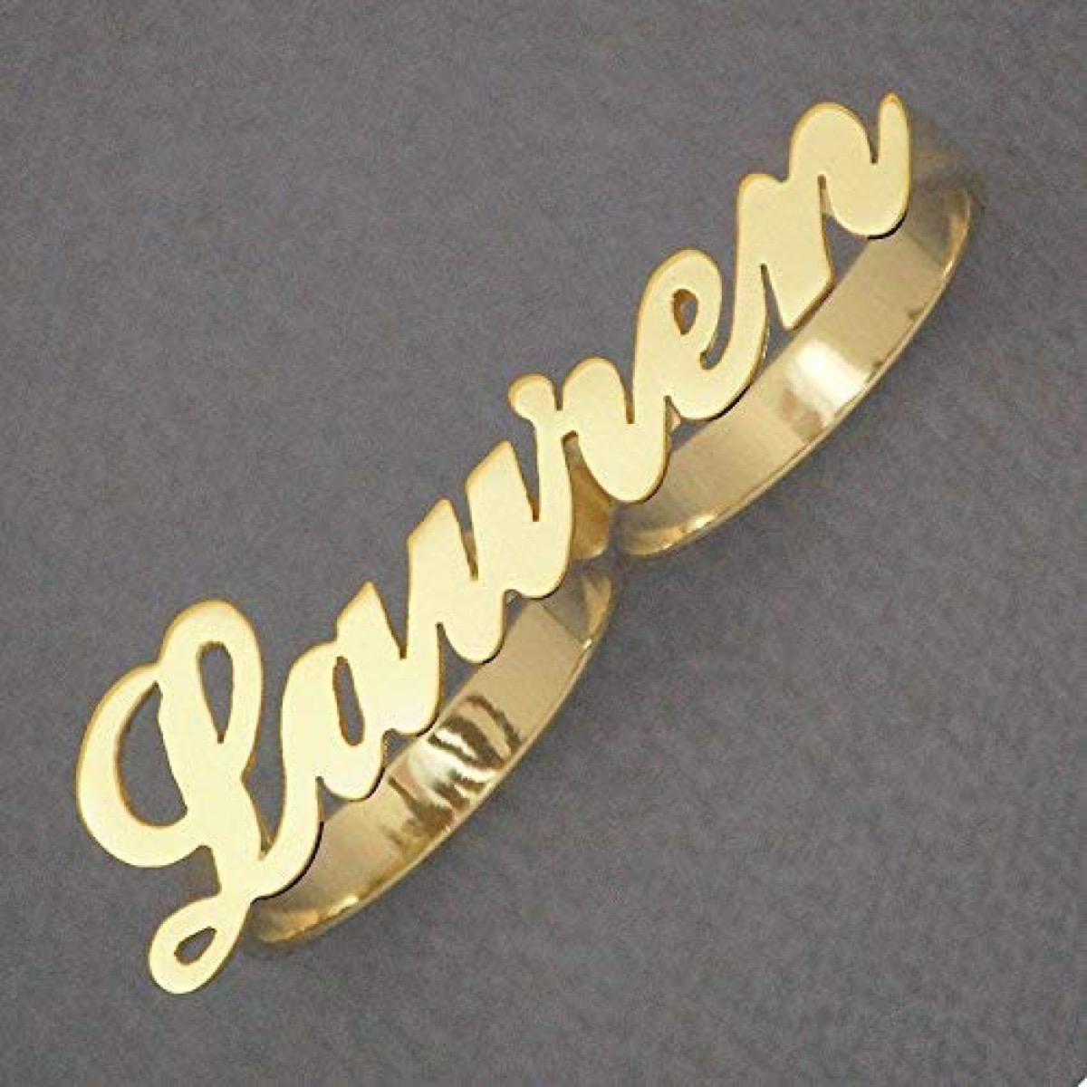 Gold two finger ring "Lauren"