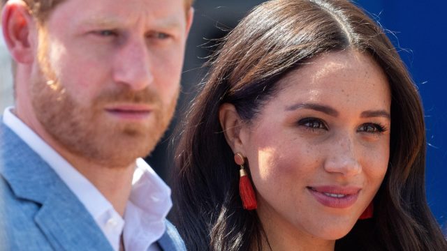 Prince Harry and Meghan Markle, the Duke and Duchess of Sussex depart after a visit to the Tembisa township in Johannesburg in 2019