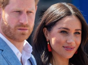 Prince Harry and Meghan Markle, the Duke and Duchess of Sussex depart after a visit to the Tembisa township in Johannesburg in 2019