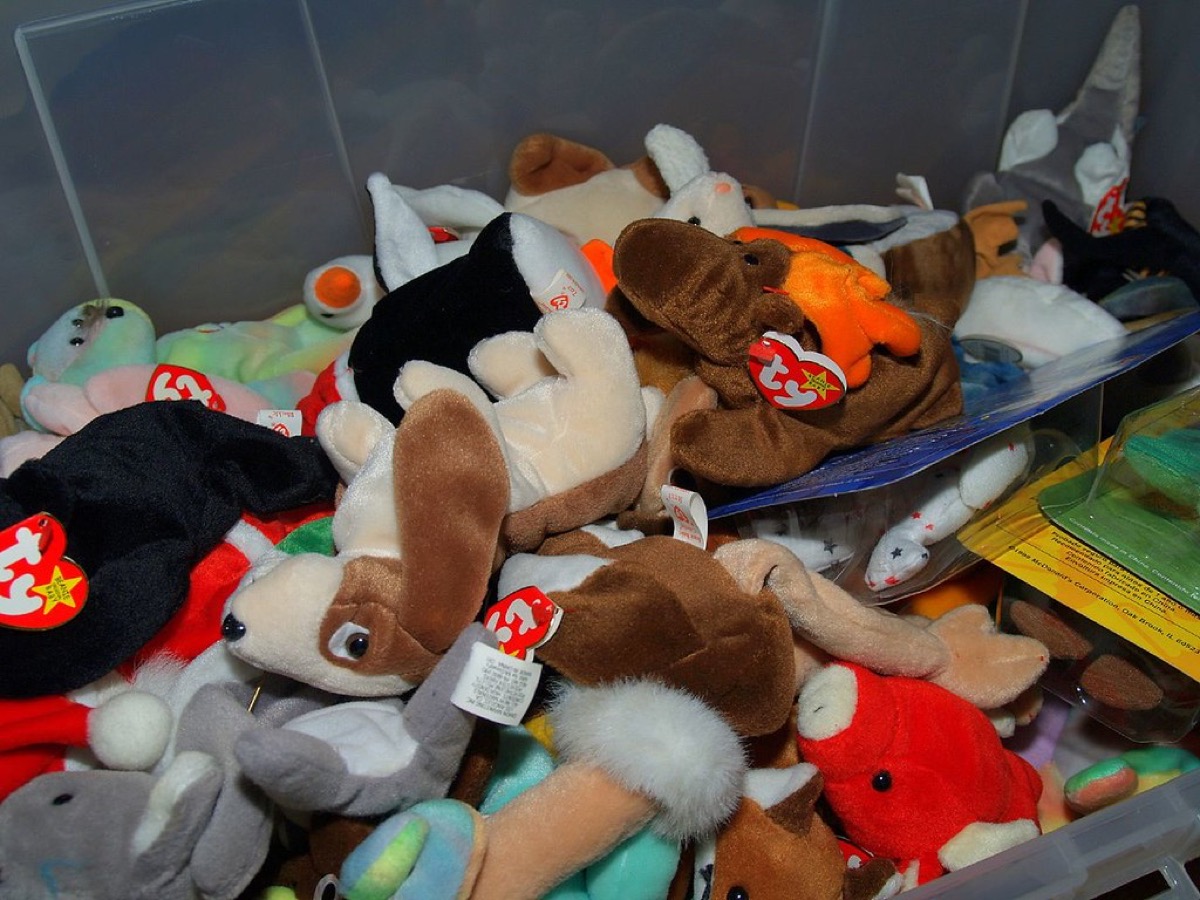 Pile of old beanie babies