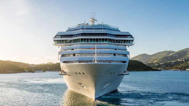 front view of a cruise ship