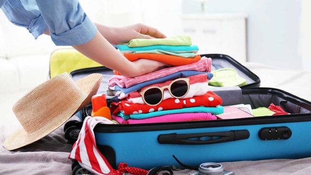 Packing suitcase