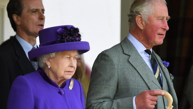 The Queen attends The Braemar Gathering. HM Queen Elizabeth II accompanied by Prince Charles, The Prince of Wales, in 2019
