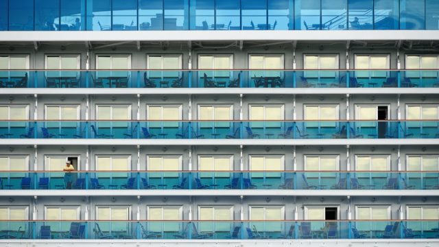 Side view of cruise cabins