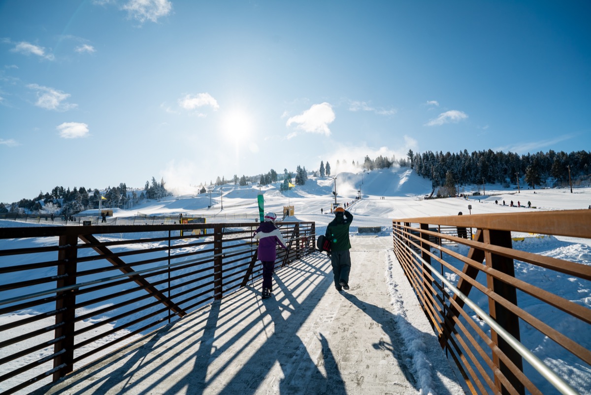 bridge leading to main ski area