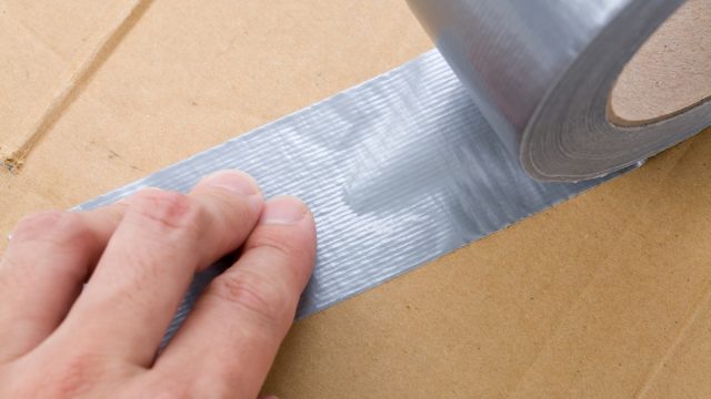 a roll of Grey Duct Tape close up shot