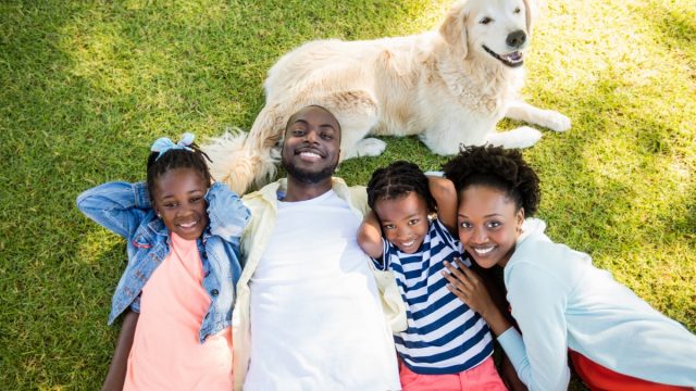 Family with dog