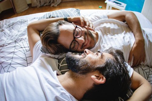 gay men smiling at each other
