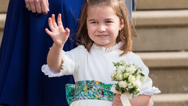Princess Charlotte at the wedding of Princess Eugenie of York and Jack Brooksbank in Windsor