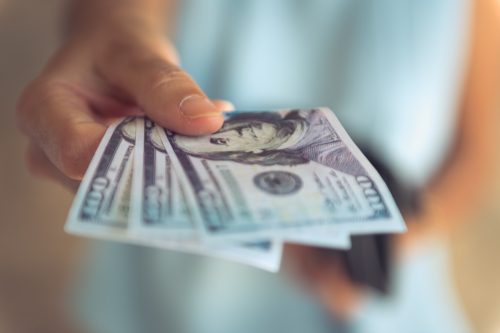 paying with cash