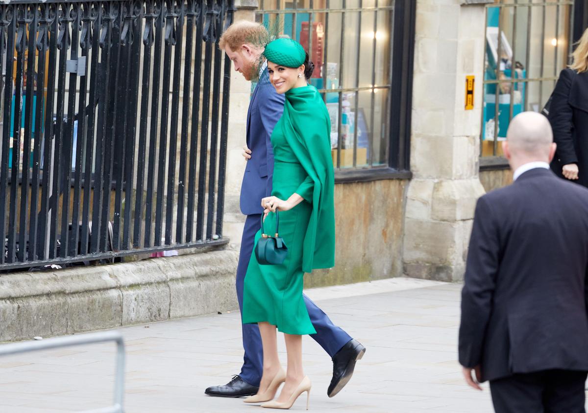 Meghan Markle, Duchess of Sussex, smiles to the crowd arriving for the Commonwealth Day Service at Westminster Abbey on her last day of public royal duties.