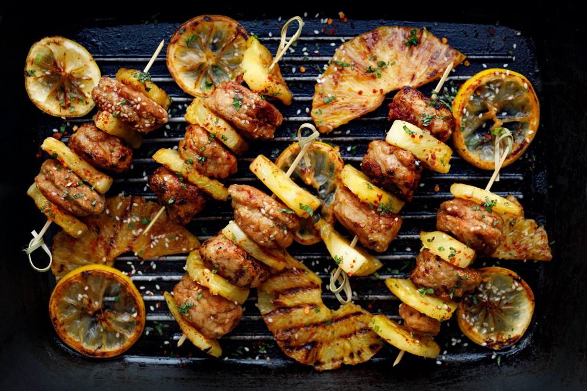 Pineapple meat kabobs
