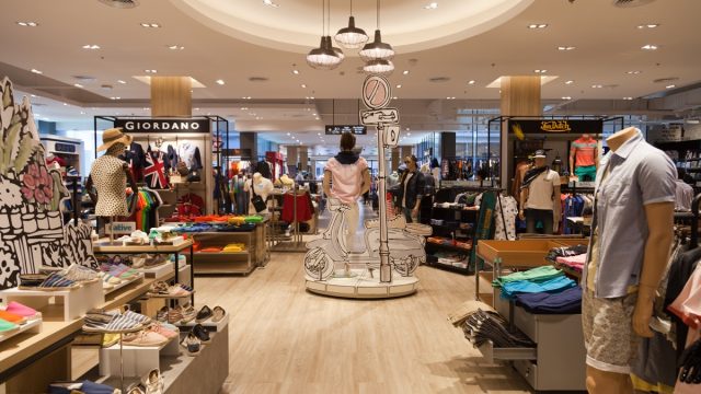 Inside a department store
