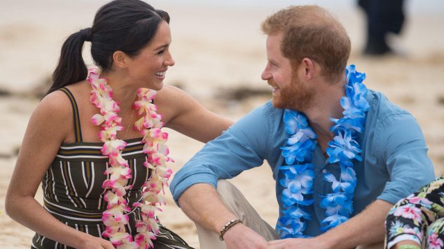 Prince Harry and Meghan Markle during a visit to South Bondi Beach in Sydney, on the fourth day of the royal couple's visit to Australia.