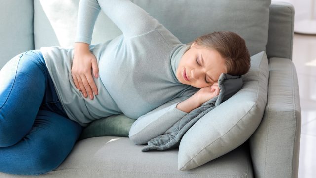 Woman with liver pain
