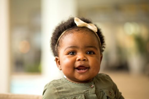 baby girl smiling
