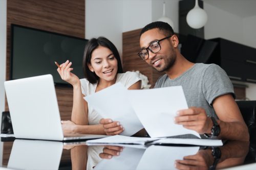 Couple working from home together during the pandemic