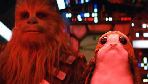 Chewbacca and a Porg