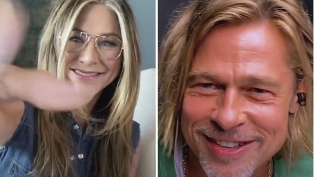 Brad and Jen during Fast Times table read