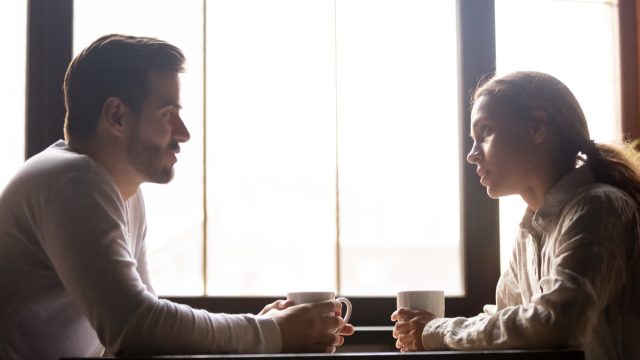 Couple having a serious conversation