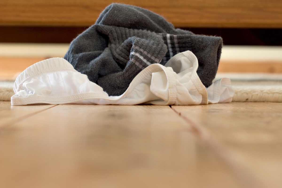 dirty socks on the floor