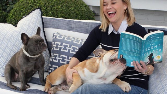 Reese Witherspoon with her dogs