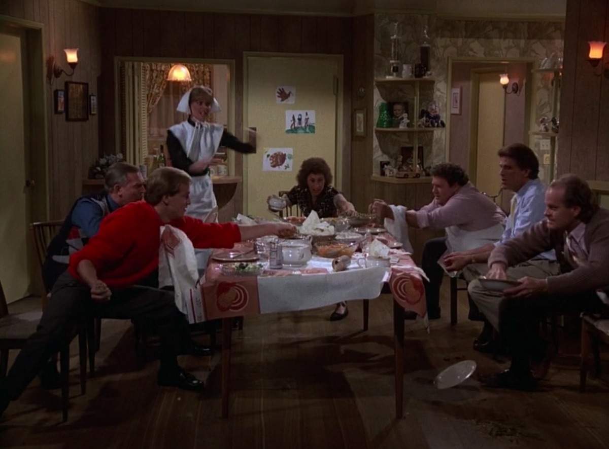 Still from the Cheers episode, "Thanksgiving Orphans"