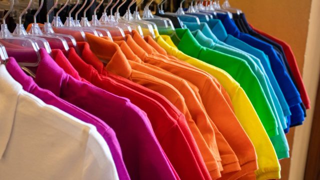 Polo shirts clothing rack