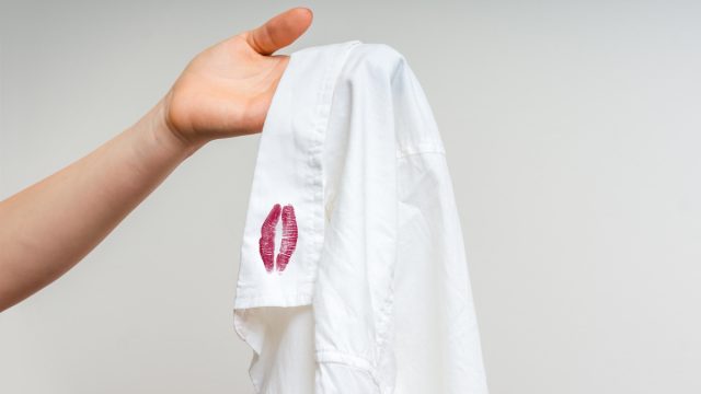 Lipstick on shirt collar