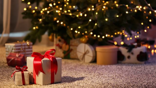 gifts under a christmas tree