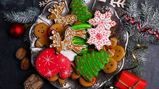 plate of holiday cookies