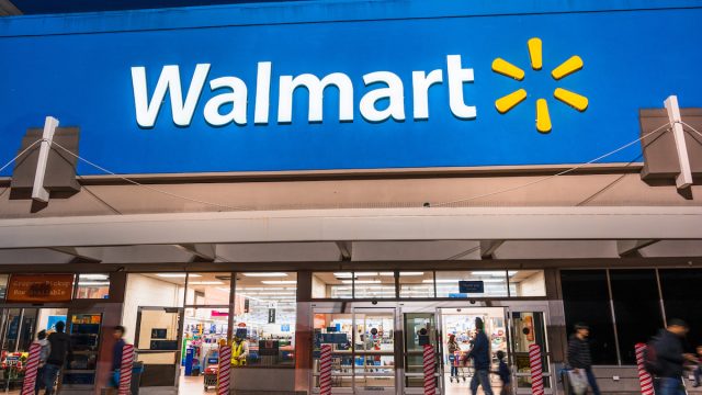 People shopping at Walmart in the evening, south San Francisco bay area
