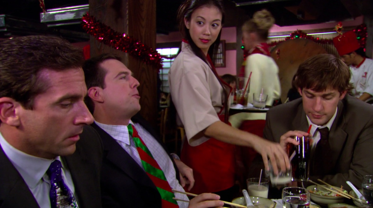 Still from The Office episode "A Benihana Christmas"